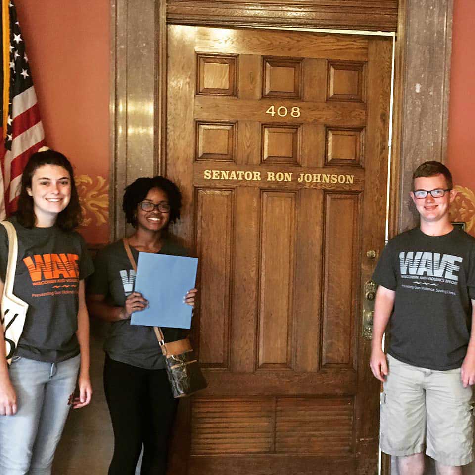WAVE volunteers delivering a petition to a lawmaker's office